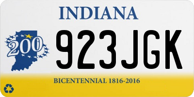 IN license plate 923JGK