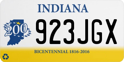 IN license plate 923JGX