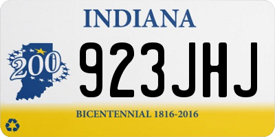 IN license plate 923JHJ