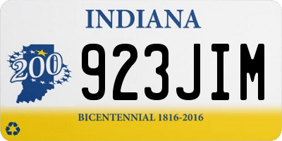 IN license plate 923JIM