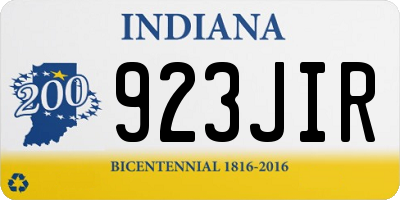 IN license plate 923JIR