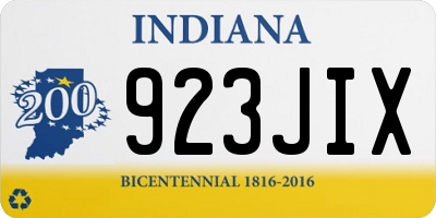IN license plate 923JIX