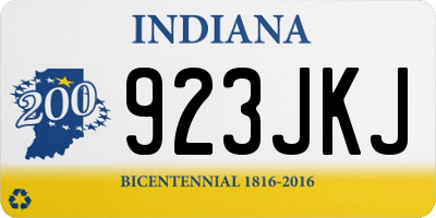 IN license plate 923JKJ