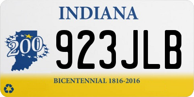 IN license plate 923JLB