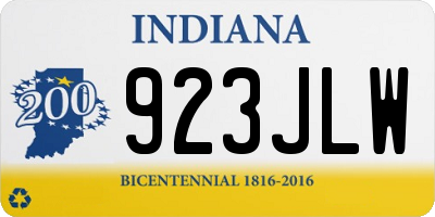 IN license plate 923JLW