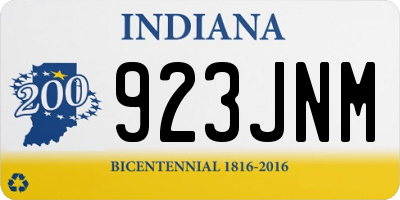 IN license plate 923JNM