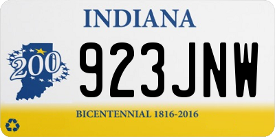 IN license plate 923JNW