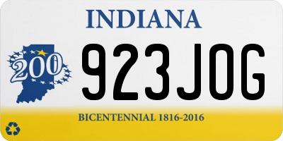 IN license plate 923JOG