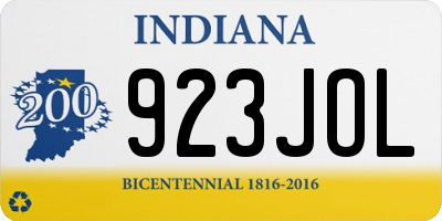 IN license plate 923JOL