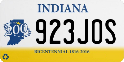 IN license plate 923JOS