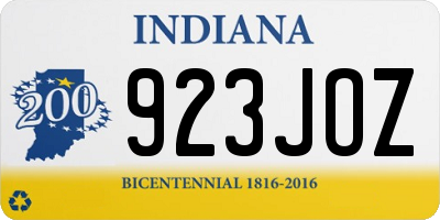 IN license plate 923JOZ