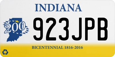 IN license plate 923JPB