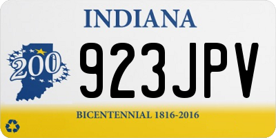 IN license plate 923JPV