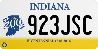 IN license plate 923JSC