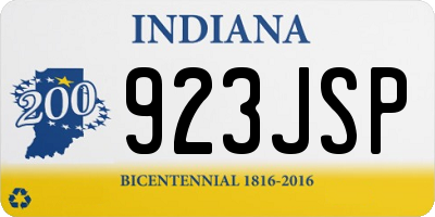 IN license plate 923JSP