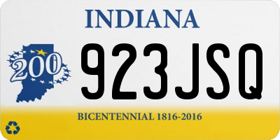 IN license plate 923JSQ