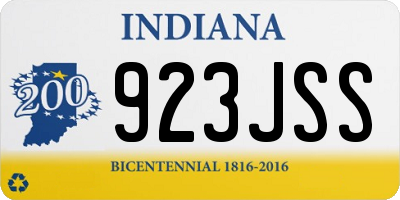 IN license plate 923JSS