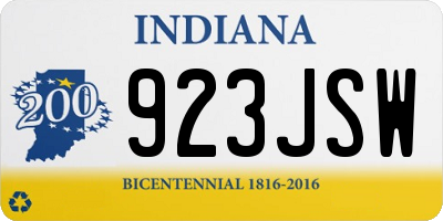IN license plate 923JSW