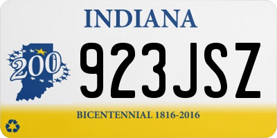 IN license plate 923JSZ