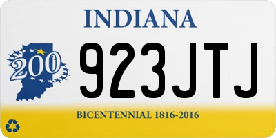IN license plate 923JTJ