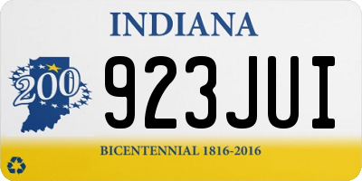 IN license plate 923JUI