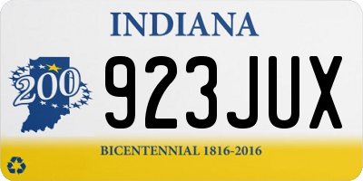 IN license plate 923JUX