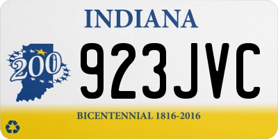 IN license plate 923JVC