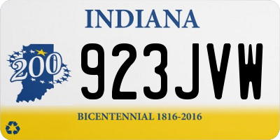 IN license plate 923JVW