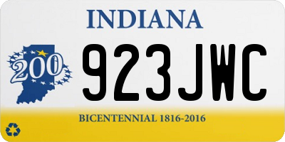 IN license plate 923JWC