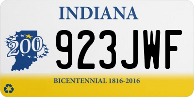 IN license plate 923JWF