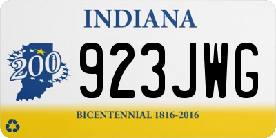 IN license plate 923JWG