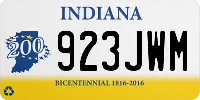 IN license plate 923JWM