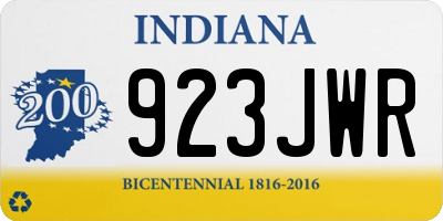 IN license plate 923JWR