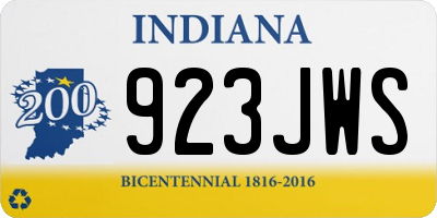 IN license plate 923JWS