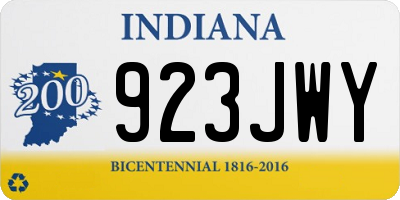 IN license plate 923JWY