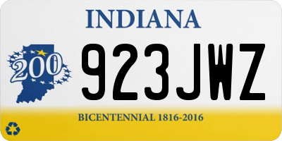 IN license plate 923JWZ