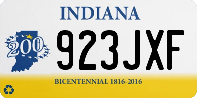 IN license plate 923JXF