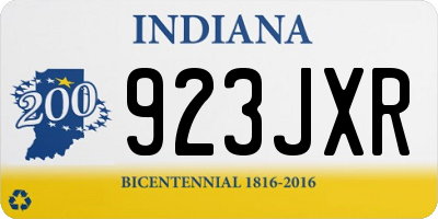 IN license plate 923JXR