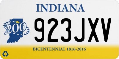 IN license plate 923JXV