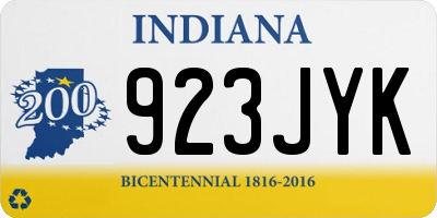 IN license plate 923JYK