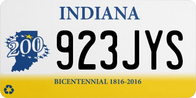 IN license plate 923JYS