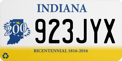 IN license plate 923JYX