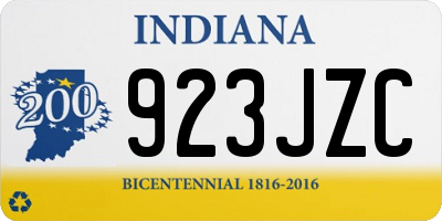 IN license plate 923JZC