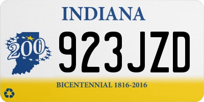 IN license plate 923JZD