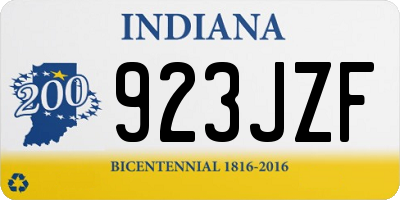 IN license plate 923JZF