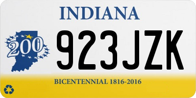 IN license plate 923JZK