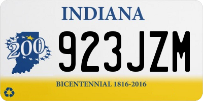 IN license plate 923JZM