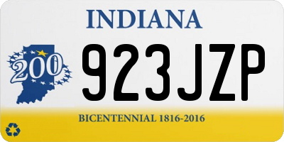 IN license plate 923JZP