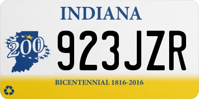 IN license plate 923JZR