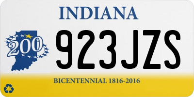 IN license plate 923JZS